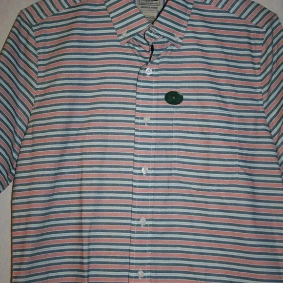 L.L. Bean Striped Button Up Small Slightly Fitted Men's Dress Shirt NWOT - Picture 3 of 14